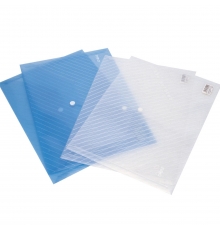 嚴采/得力A4 紐扣型文件袋 5501（透明，10個/包）