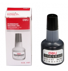 得力(deli)號(hào)碼機(jī)專用油墨 黑色 7521（40ml/瓶，12瓶/盒）