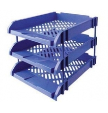 富強 FQ338 三層固定文件盤 藍色（6個/箱）