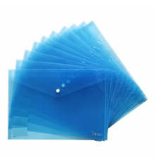 得力（deli）透明按扣文件袋 5505（混色，A4，10個/包）