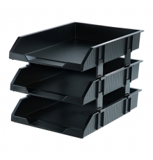 得力（deli）9206 三層文件盤/座（兩種適用方式；黑、灰兩色；12只/箱）