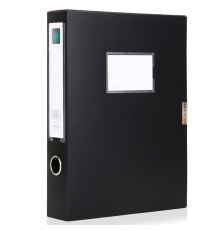 得力(deli)5603 55mm A4 3寸 粘扣檔案盒（黑色，12個(gè)/小箱；36個(gè)/件）