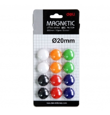 得力（deli）卡裝磁吸/磁釘7824（混裝；20mm，12顆/卡）