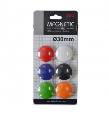 得力（deli）卡裝磁吸/磁釘7825（混裝；30mm，6顆/卡）