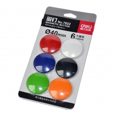 得力（deli）卡裝磁吸/磁釘7822（混裝；40mm，6顆/卡）